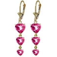 thumbnail image 1 of Galaxy Gold GG 14K Yellow Gold Natural Pink Topaz Dangle Earrings - November Birthstone - Warmth & Prosperity - Fine Jewelry for Women, 1 of 1