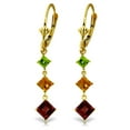 thumbnail image 1 of Galaxy Gold 14k Yellow Gold Chandelier Earrings with Square-shaped Peridot, Citrine and Garnet, 1 of 1