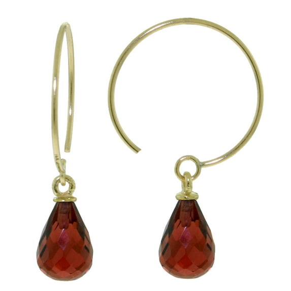 Galaxy Gold 14K Yellow Gold Natural Garnet Hoop Earrings - January Birthstone - Passion & Protection - Fine Jewelry for Women