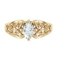 thumbnail image 1 of Galaxy Gold 14K Solid Yellow Gold Filigree Ring with Natural Marquis-Shaped White Topaz, Size 11, 5.5-11 Sizes, November Birthstone, Symbol of Clarity, 1 of 4
