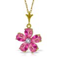 thumbnail image 1 of Galaxy Gold 14k Yellow Gold Flower Necklace with pear-shaped Pink Topaz, 1 of 1