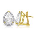 thumbnail image 1 of Galaxy Gold 14k Yellow Gold French Clips Earring with Diamonds and Pear Shaped White Topaz, 1 of 2