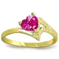 thumbnail image 1 of Galaxy Gold 14k Yellow Gold Heart-shaped Pink Topaz Ring - Size 11, 1 of 3
