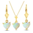 thumbnail image 1 of Galaxy Gold 14K Solid Gold Natural Opal Heart-Shaped Earrings for Women - Yellow Gold Fine Jewelry, 1 of 1