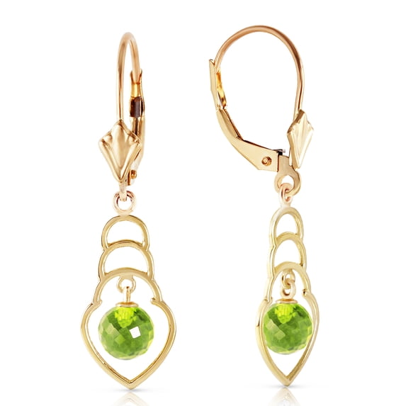 Galaxy Gold 14K Yellow Gold Natural Peridot Dangle Earrings - August Birthstone - Abundance & Joy - Fine Jewelry for Women