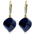 thumbnail image 1 of Galaxy Gold 14k Yellow Gold Leverback Earrings with Diamonds and Briolette Twisted Sapphires, 1 of 2
