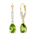 thumbnail image 1 of Galaxy Gold 14K Yellow Gold Natural Peridot and Natural Diamond Dangle Earrings - August Birthstone - Abundance & Joy - Fine Jewelry for Women, 1 of 1