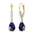 thumbnail image 1 of Galaxy Gold 14K Yellow Gold Natural Sapphire and Natural Diamond Dangle Earrings - September Birthstone - Truth & Nobility - Fine Jewelry for Women, 1 of 1