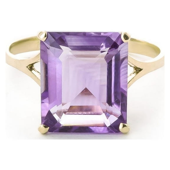 Galaxy Gold 14k Yellow Gold Natural Octagon-shaped Purple Amethyst Ring - Size 6.5