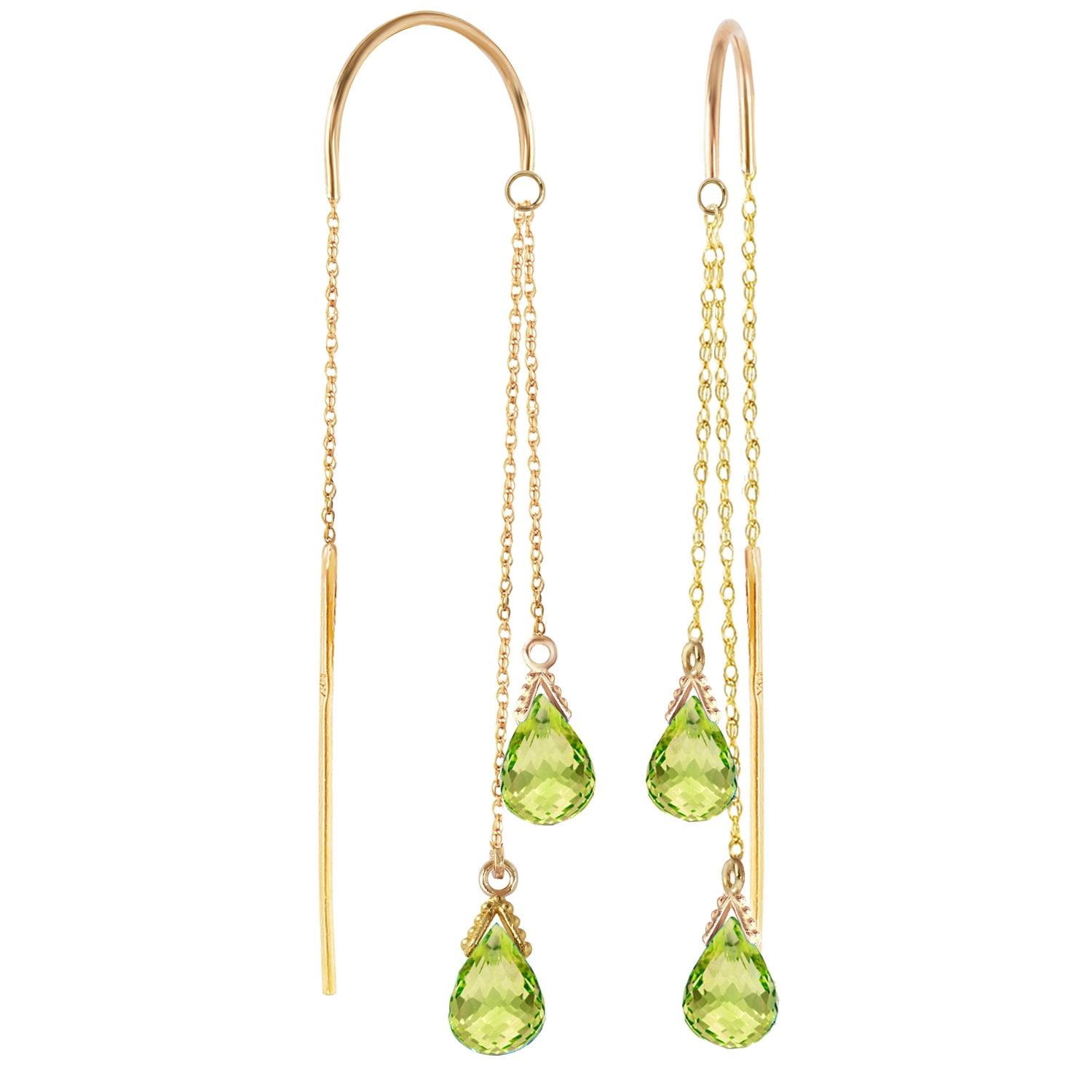 Galaxy Gold 14K Yellow Gold Natural Peridot Stud Earrings - August Birthstone - Abundance & Joy - Fine Jewelry for Women