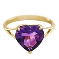 thumbnail image 1 of Galaxy Gold 14K Solid Yellow Gold Heart Ring with Natural 10 mm Heart-Shaped Amethyst, Size 6.5, 5.5-11 Sizes, February Birthstone, Symbol of Devotion, 1 of 2