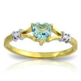 thumbnail image 1 of Galaxy Gold 14K Yellow Gold Natural Diamonds and Blue Topaz Ring - December Birthstone - Courage & Clarity - Sizes 5.5 to 11 - Fine Jewelry for Women, 1 of 4
