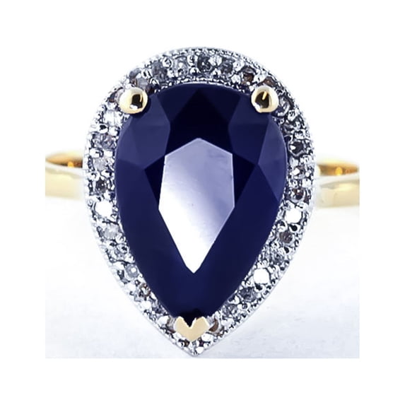 Galaxy Gold 14K Solid Gold Natural Sapphire Ring for Women - Yellow Gold Fine Jewelry