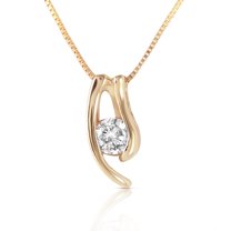 Galaxy Gold 14k Yellow High Polished Gold Necklace with Natural 0.15 Carat Diamond (24)