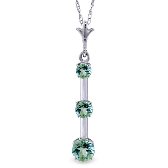 Galaxy Gold 14K Solid Gold Natural Blue Topaz Pendant Necklace for Women - White Gold Fine Jewelry