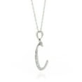 thumbnail image 1 of Galaxy Gold GG 14K White Gold Natural Diamonds Initial "C" Pendant Necklace - April Birthstone - Strength & Brilliance - 16" to 24" - Fine Jewelry for Women, 1 of 2