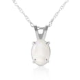 thumbnail image 1 of Galaxy Gold 14K White Gold Opal Pendant Necklace - October Birthstone - Balance & Intuition - 16" to 24" - Fine Jewelry for Women, 1 of 3