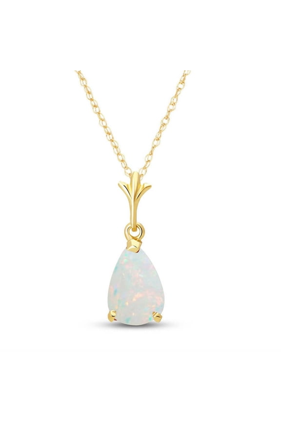 14k14" Yellow Gold Natural Pear-shaped Opal Drop Pendant Necklace