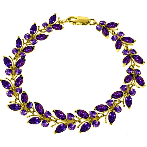 Galaxy Gold 16.5 CTW 14k Solid Gold Butterfly Bracelet Amethyst
