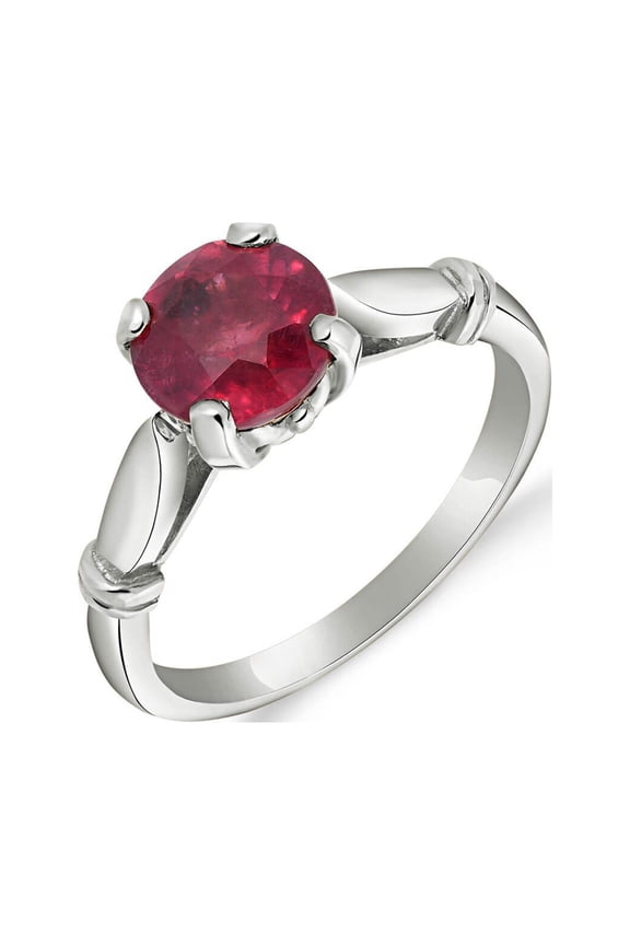 18K Solid Gold 2 Carat Natural Ruby Solitaire Ring for Women - Yellow Gold Fine Jewelry