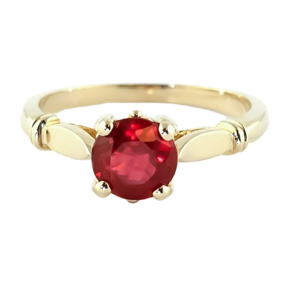 Galaxy Gold 18K Solid Yellow Gold 2 Carat Natural Ruby Ring - July Birthstone - Symbol of Passion & Vitality - Made in USA - Fine Jewelry for Women