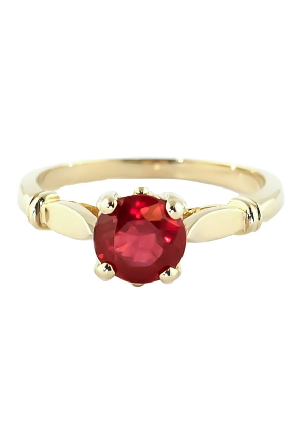 18K Solid Yellow Gold Solitaire Ruby Ring 2 ct S - 4581y.18K (9.5)