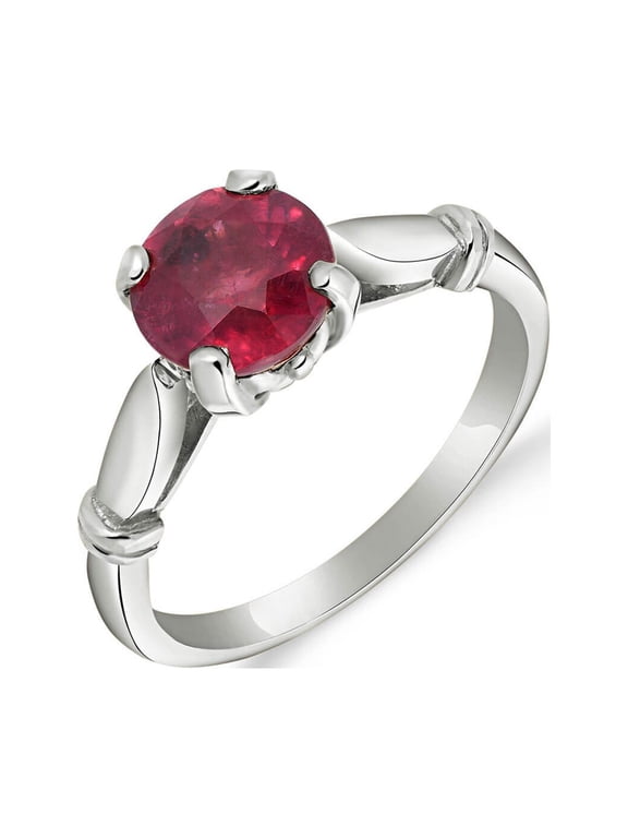 18K Solid Gold 2 Carat Natural Ruby Ring for Women - Yellow Gold Fine Jewelry