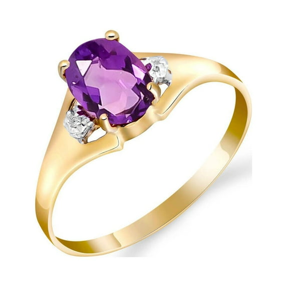 Galaxy Gold 18K Yellow Gold Ring with Genuine Natural Diamonds and Purple Amethyst (8)