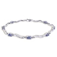thumbnail image 1 of Galaxy Gold 2.01 CTW 14k Solid White Gold Tennis Bracelet Diamond Tanzanite, 1 of 3