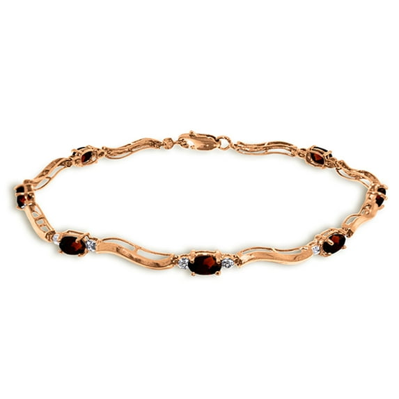 Galaxy Gold 2.01 Carat 14k Solid Rose Gold Tennis Bracelet Diamond Garnet