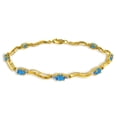 thumbnail image 1 of Galaxy Gold 2.16 Carat 14k Solid Gold Tennis Bracelet Diamond Blue Topaz, 1 of 3