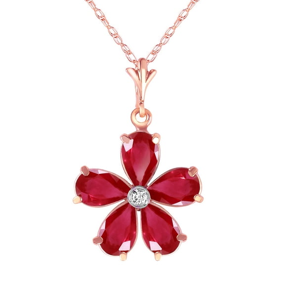 Galaxy Gold 14K Solid Gold 2.22 Carat Natural Diamond Pendant Necklace for Women - Rose Gold Fine Jewelry