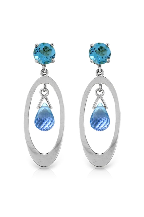 2.4 CTW 14k Solid Gold Thing Called Life Blue Topaz Earrings
