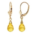 thumbnail image 1 of Galaxy Gold 2.5 Carat 14k Solid Gold Leverback Earrings Briolette Citrine, 1 of 3