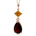 thumbnail image 1 of Galaxy Gold 14K Solid Gold 2 Carat Natural Garnet Pendant Necklace for Women - Rose Gold Fine Jewelry, 1 of 2