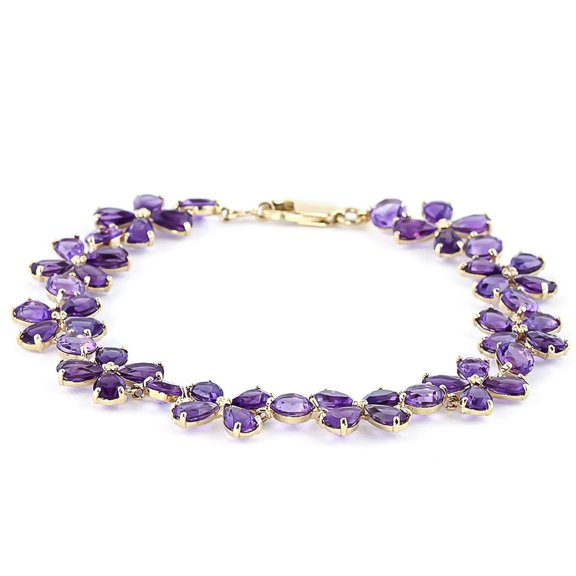 Galaxy Gold 20.7 Carat 14k Solid Gold Bracelets Natural Amethyst