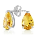 thumbnail image 1 of Galaxy Gold 14K Solid Gold 3.15 Carat Natural Citrine Stud Earrings for Women - White Gold Fine Jewelry, 1 of 3