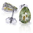 thumbnail image 1 of Galaxy Gold GG 14K White Gold 3.15 CTW Natural Green Amethyst Stud Earrings - February Birthstone - Peace & Wisdom - Fine Jewelry for Women, 1 of 1