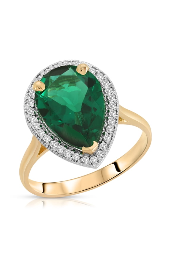 14K Solid Yellow Gold 3.16 Carat Natural Diamond & Diamond Ring - April Birthstone - Symbol of Eternal Love - Made in USA - Fine Jewelry for Women
