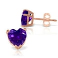 thumbnail image 1 of Galaxy Gold GG 14K Rose Gold 3.25 CTW Natural Amethyst Stud Earrings - February Birthstone - Peace & Wisdom - Fine Jewelry for Women, 1 of 1