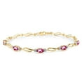thumbnail image 1 of Galaxy Gold 3.39 Carat 14k Solid Gold Tennis Bracelet Pink Topaz Diamond, 1 of 2
