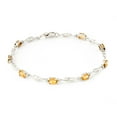 thumbnail image 1 of Galaxy Gold 3.39 Carat 14k Solid White Gold Flaunt Your Success Citrine Diamond Bracelet, 1 of 7