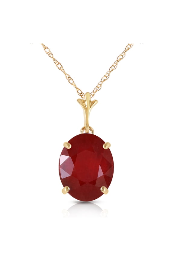 3.5 CTW 14k Solid Gold Scarlet Seduction Oval Cut Ruby Necklace 4172 (24, yellow-gold)