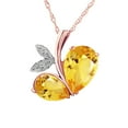 thumbnail image 1 of Galaxy Gold 14K Solid Rose Gold 24" Modern Heart Necklace with 4.06 CTW Natural Diamonds and Citrines, 14"-24" Sizes, November Birthstone, Symbol of Warmth, 1 of 3