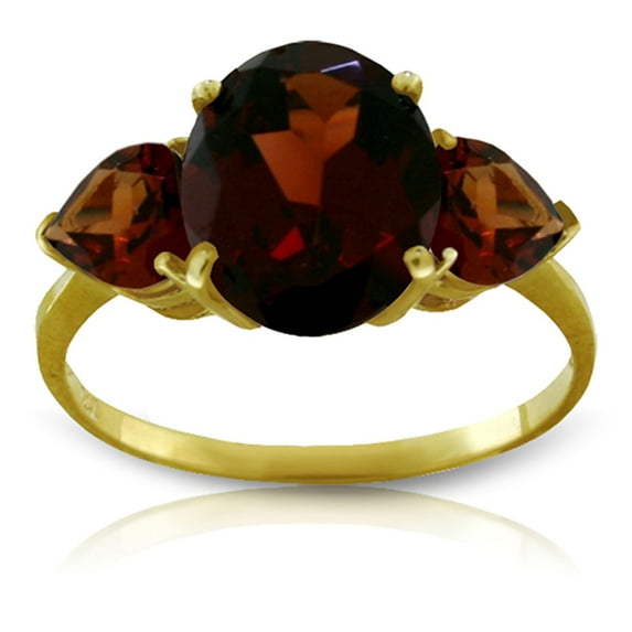 Galaxy Gold 14K Solid Gold 4.1 Carat Natural Garnet Ring for Women - Yellow Gold Fine Jewelry