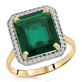 thumbnail image 1 of Galaxy Gold 4.70 Carat Total Weight 14K Solid Yellow Gold Emerald with Natural Diamonds Halo Ring Brilliant Octagon Emerald Shape Cut Round Diamonds Anniversary Engagement Ring (7.5), 1 of 3