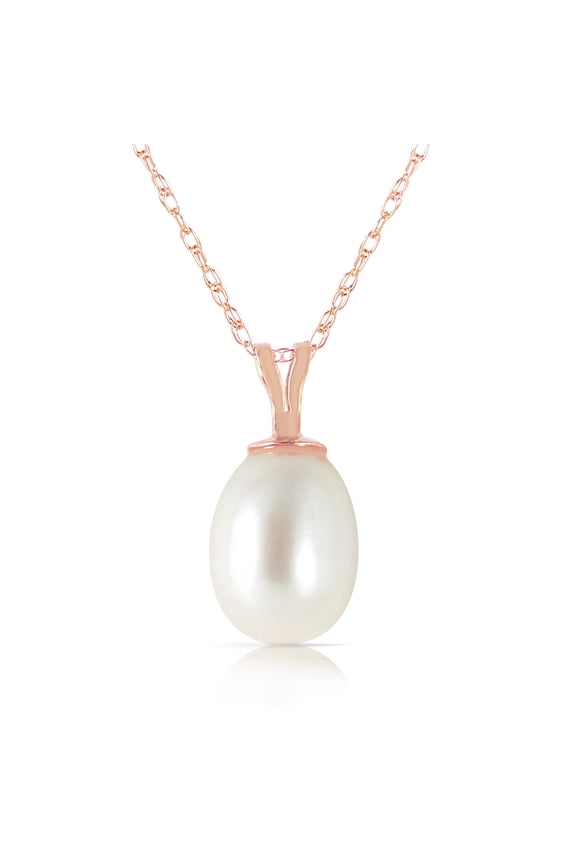 14K Solid Gold 4 Carat Natural Pearl Necklace for Women - Rose Gold Fine Jewelry