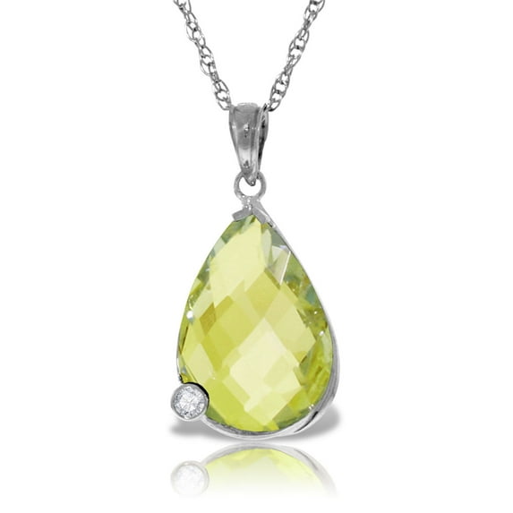 Galaxy Gold 14K Solid Gold 5.04 Carat Natural Diamond Briolette Necklace for Women - White Gold Fine Jewelry