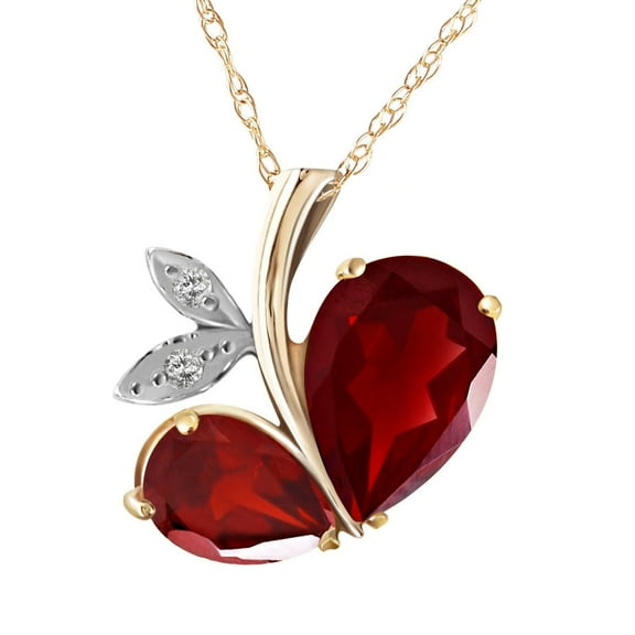 Galaxy Gold 5.36 CT 14k 20" Yellow Gold Modern Heart Necklace Diamonds Rubies