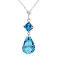 thumbnail image 1 of Galaxy Gold 5.5 Carat 14k Solid White Gold Necklace with Natural Blue Topaz Pendant (20.00), 1 of 3